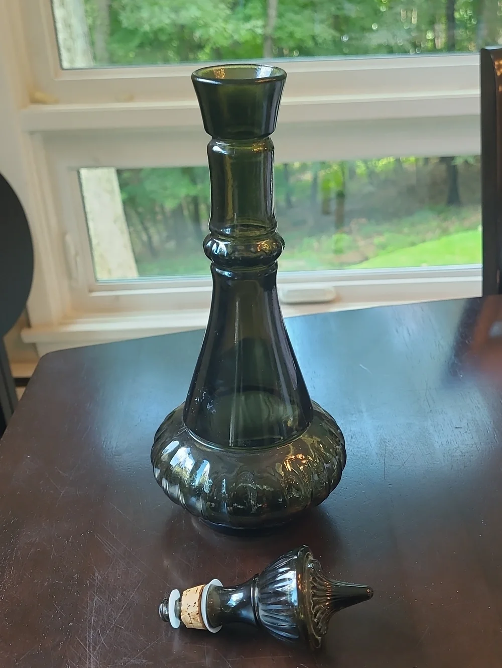1964 Jim Beam Decorative Smoky Green Glass Decanter Accent